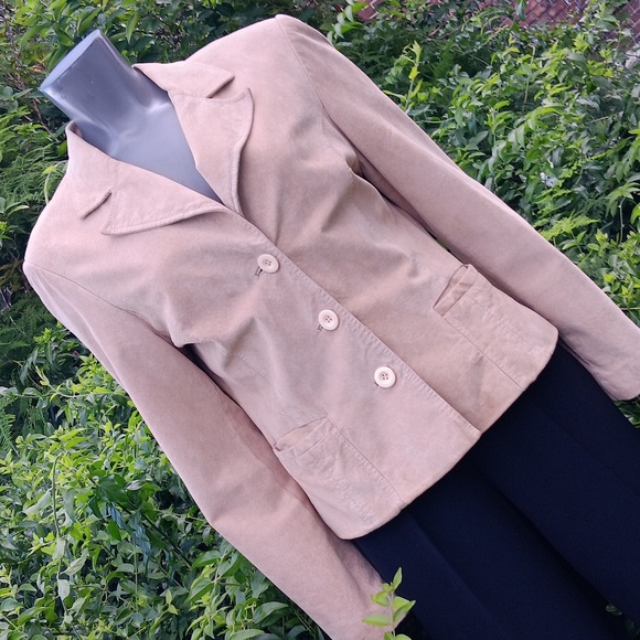 UNIFORM by JOHN PAUL RICHARD LADIES GENUINE SUEDE/LEATHER (3) BUTTON JACKET - Picture 9 of 17